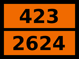 Табличка опасный груз "423-2624. Магния силицид"