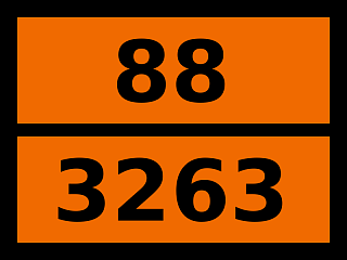 Табличка опасный груз "88-3263. Вещество твердое коррозионное"
