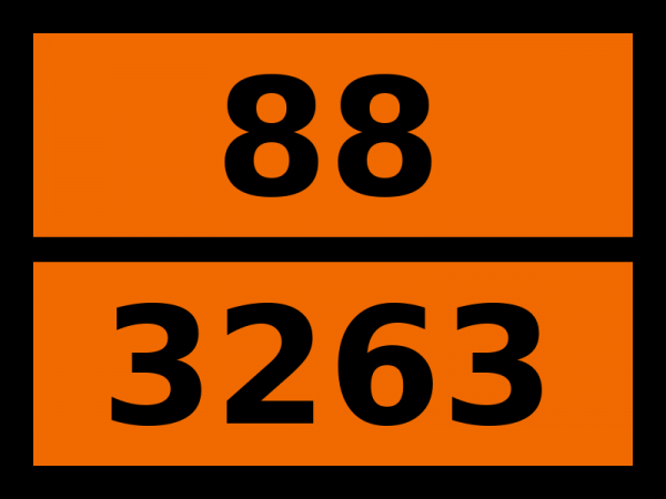 Табличка опасный груз "88-3263. Вещество твердое коррозионное"