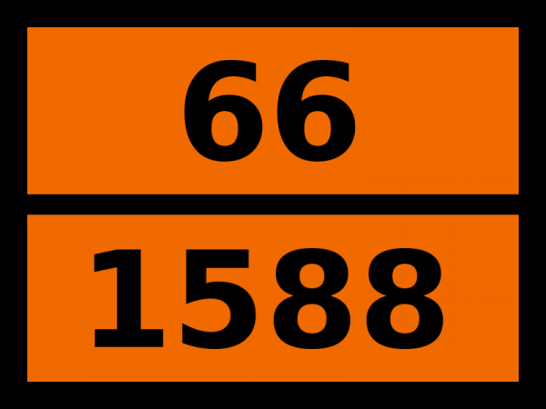 Табличка опасный груз "66-1588. Цианиды неорганические твердые, н.у.к."