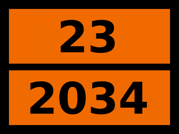Табличка опасный груз "23-2034. Водорода и метана смесь сжатая"