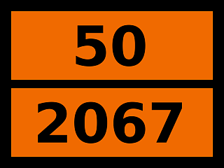 Табличка опасный груз "50-2067. Удобрение на основе аммония нитрата"