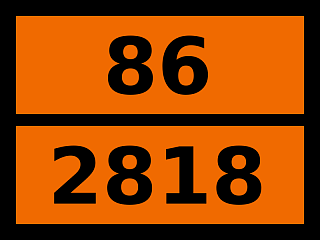 Табличка опасный груз "86-2818. Аммония полисульфида раствор"