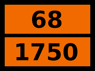 Табличка опасный груз "68-1750. Кислоты хлоруксусной раствор"