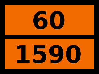 Табличка опасный груз "60-1590. Дихлоранилины жидкие"