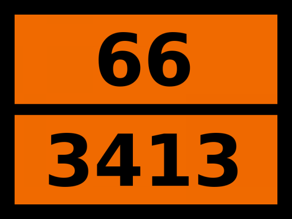 Табличка опасный груз "66-3413. Калия цианида раствор"
