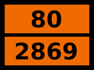 Табличка опасный груз "80-2869. Титана трихлорида смесь"
