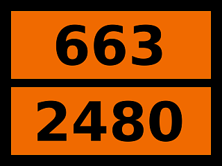 Табличка опасный груз "663-2480. Метилизоцианат"