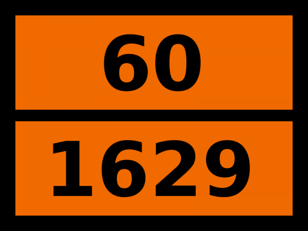 Табличка опасный груз "60-1629. Ртути ацетат"