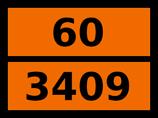 Табличка опасный груз "60-3409. Хлорнитробензолы жидкие"