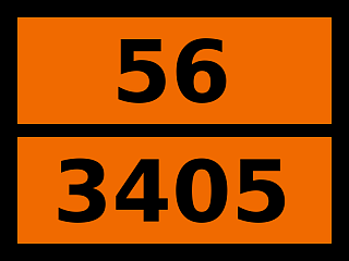 Табличка опасный груз "56-3405. Бария хлората раствор"
