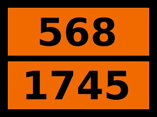 Табличка опасный груз "568-1745. Брома пентафторид"