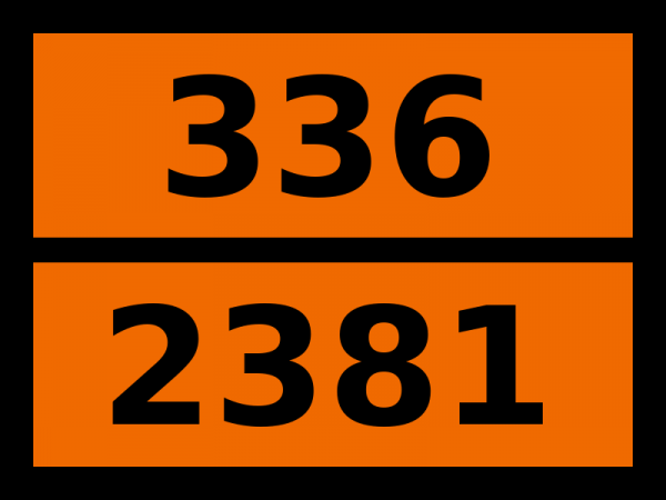 Табличка опасный груз "336-2381. Диметилдисульфид"