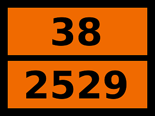 Табличка опасный груз "38-2529. Кислота изомасляная"