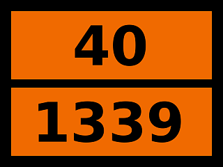 Табличка опасный груз "40-1339. Фосфора гептасульфид"