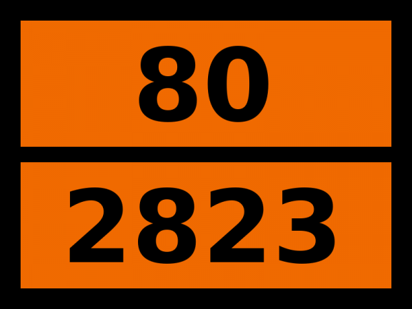 Табличка опасный груз "80-2823. Кислота кротоновая твердая"