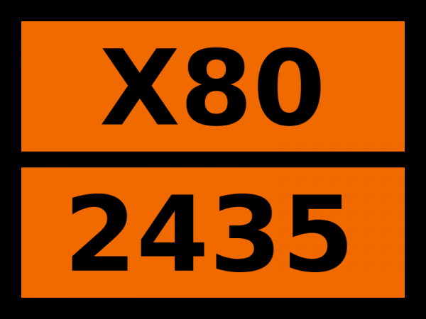 Табличка опасный груз "X80-2435. Этилфенилдихлорсилан"