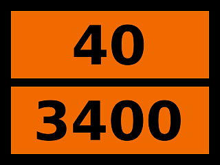 Табличка опасный груз "40-3400. Вещество металлоорганическое самонагревающееся, твердое"