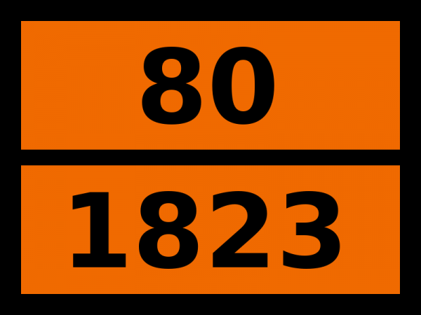 Табличка опасный груз "80-1823. Натрия гидроксид твердый"