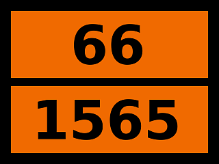 Табличка опасный груз "66-1565. Бария цианид"