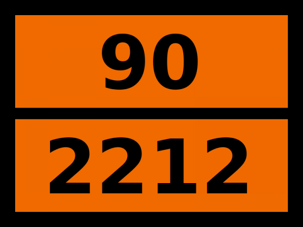 Табличка опасный груз "90-2212. Асбест амфиболовый (амозит"