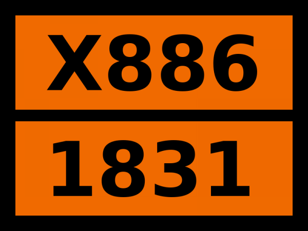 Табличка опасный груз "X886-1831. Кислота серная дымящая"
