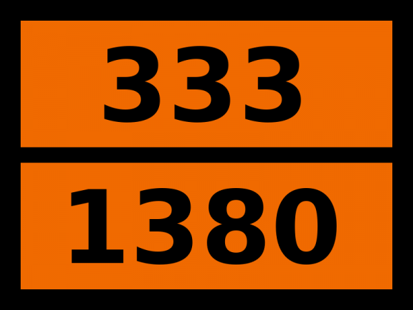 Табличка опасный груз "333-1380. Пентаборан"