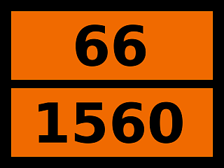 Табличка опасный груз "66-1560. Мышьяка трихлорид"