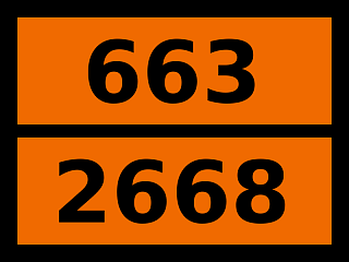 Табличка опасный груз "663-2668. Хлорацетонитрил"