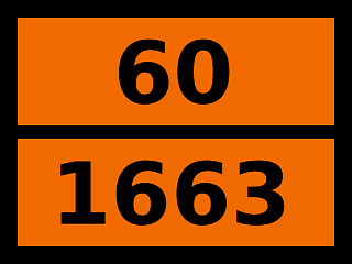 Табличка опасный груз "60-1663. Нитрофенолы (о-,м-,п-)"