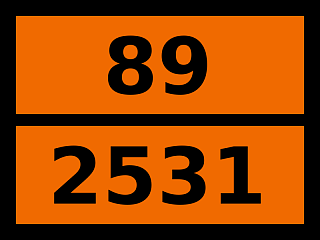Табличка опасный груз "89-2531. Кислота метакриловая стабилизированная"