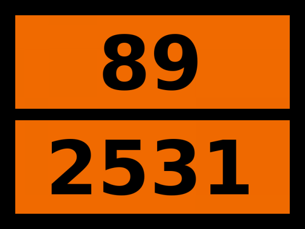 Табличка опасный груз "89-2531. Кислота метакриловая стабилизированная"