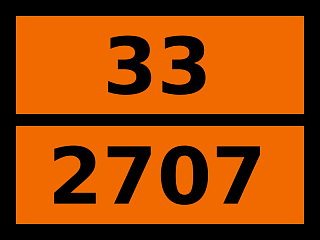 Табличка опасный груз "33-2707. Диметилдиоксаны"