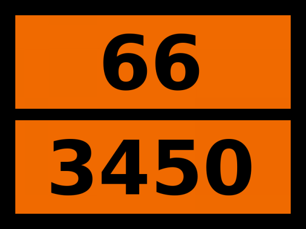Табличка опасный груз "66-3450. Дифенилхлорарсин твердый"
