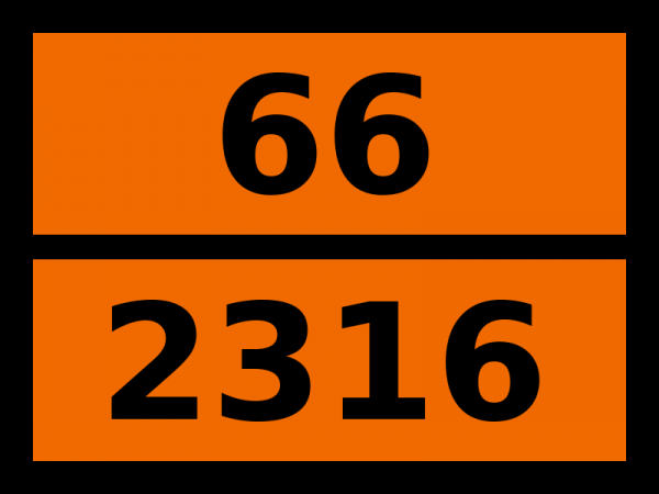 Табличка опасный груз "66-2316. Натрия купроцианид твердый"
