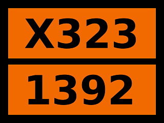 Табличка опасный груз "X323-1392. Амальгама щелочноземельных металлов, жидкая"