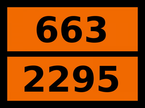 Табличка опасный груз "663-2295. Метилхлорацетат"