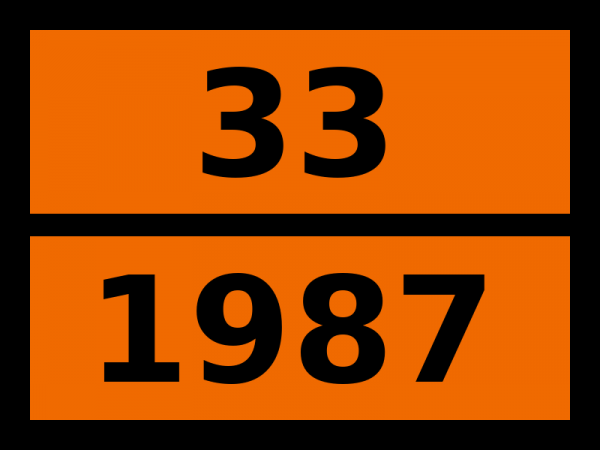 Табличка опасный груз "33-1987. Спирты, н.у.к."