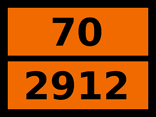 Табличка опасный груз "70-2912. Радиоактивный материал"