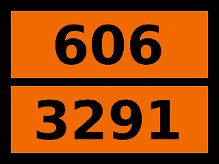 Табличка опасный груз "606-3291. Отходы клинические разные"