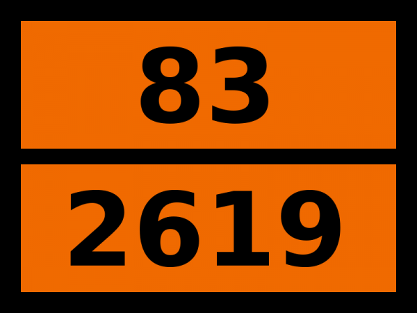 Табличка опасный груз "83-2619. Диметилбензиламин"
