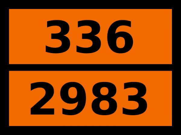 Табличка опасный груз "336-2983. Этилена оксида и пропилена оксида смесь"