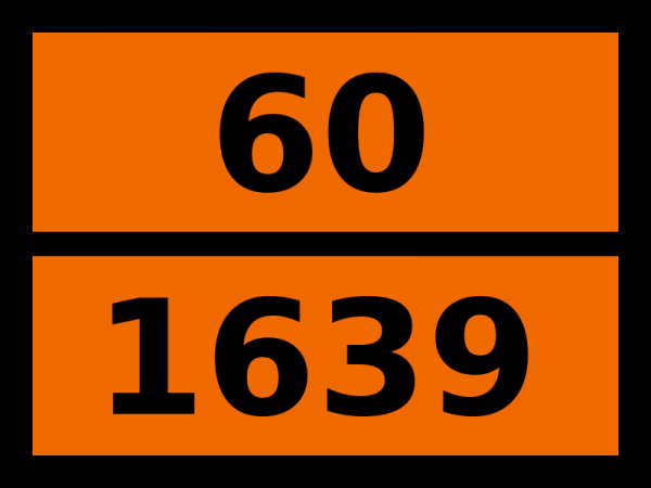 Табличка опасный груз "60-1639. Ртути нуклеат"