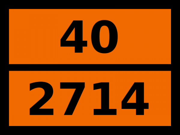 Табличка опасный груз "40-2714. Цинка резинат"