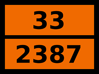 Табличка опасный груз "33-2387. Фторбензол"