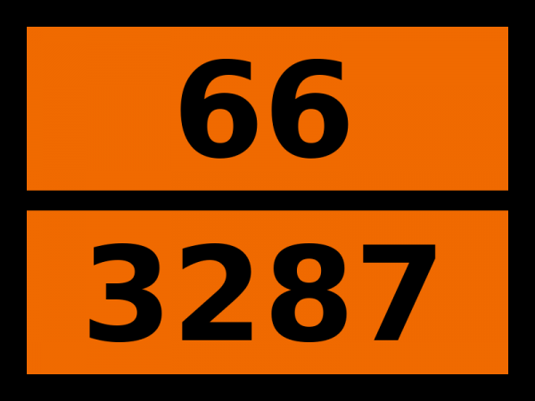 Табличка опасный груз "66-3287. Жидкость токсичная неорганическая, н.у.к."