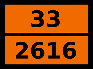 Табличка опасный груз "33-2616. Триизопропилборат"