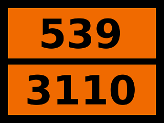Табличка опасный груз "539-3110. Пероксид органический типа f твердый"