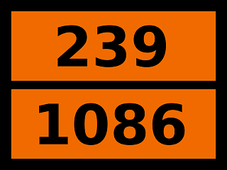 Табличка опасный груз "239-1086. Винилхлорид стабилизированный"