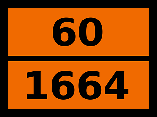 Табличка опасный груз "60-1664. Нитротолуолы жидкие"